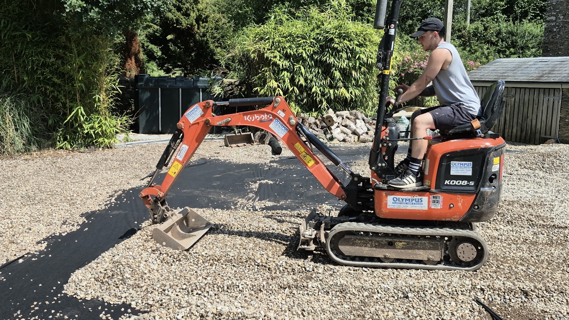 Mini digger groundwork