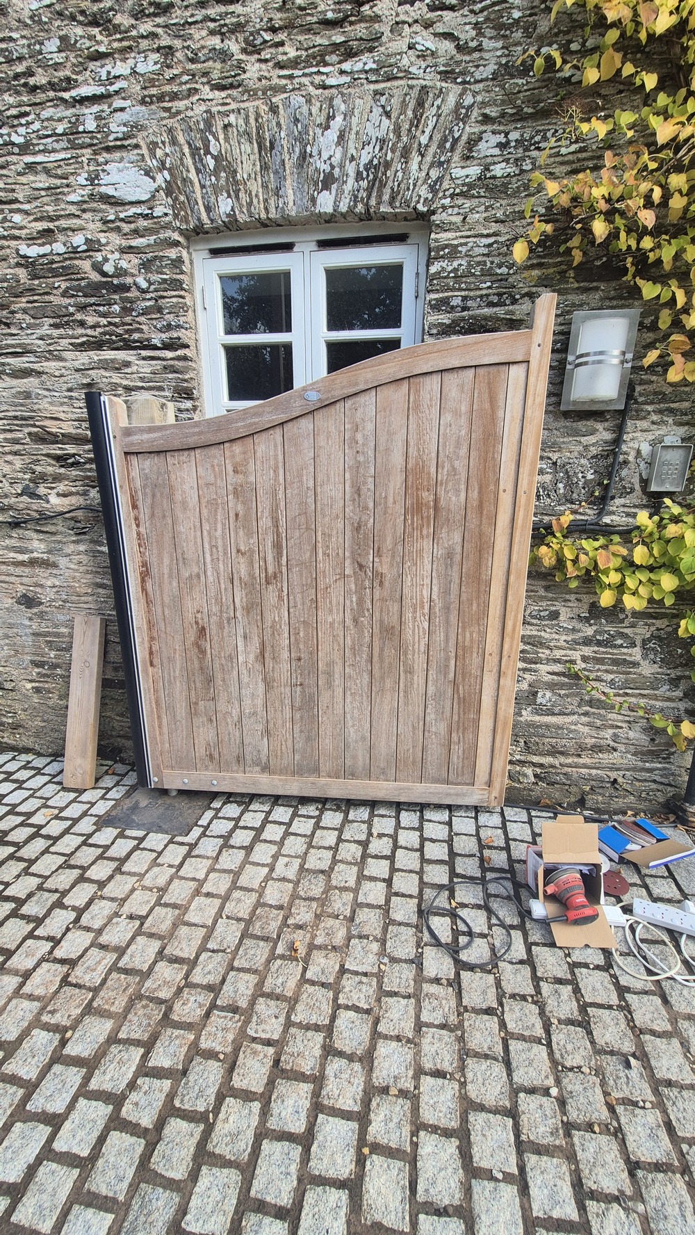 Weathered gate before