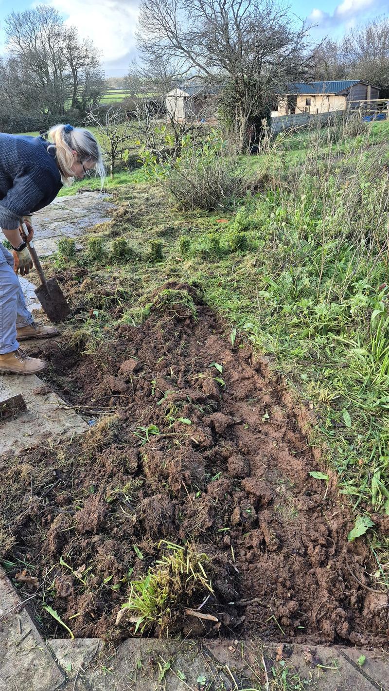 Helping dig out borders in Ogwell