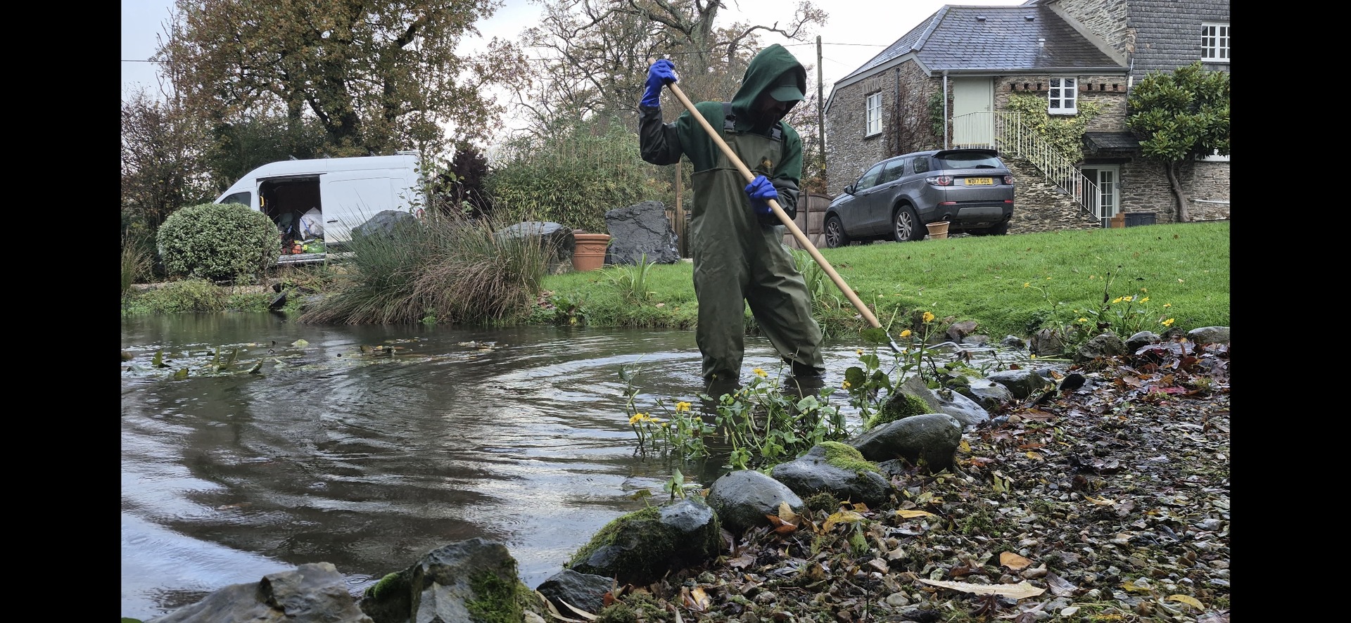 Pond maintenance in Devon