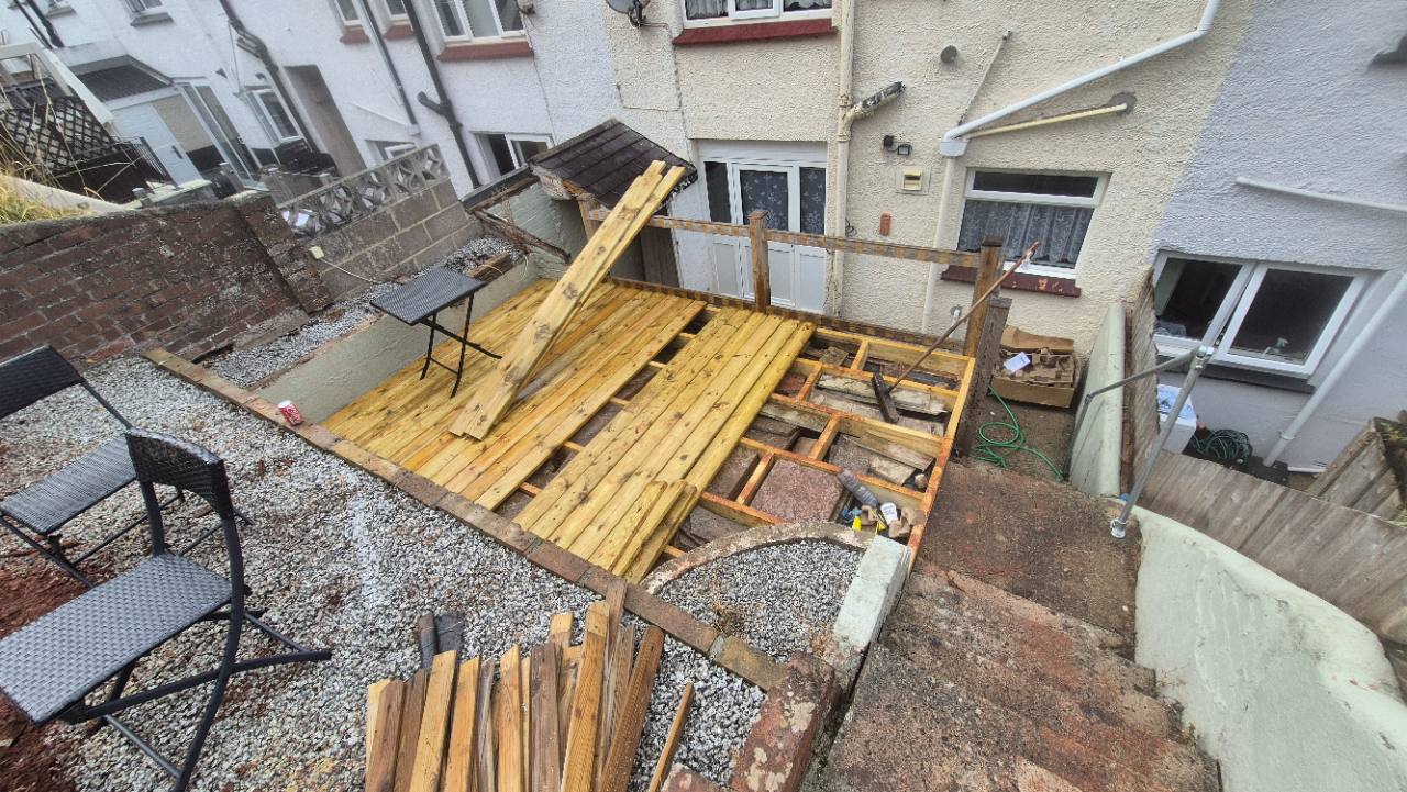 New timber deck boards being fitted